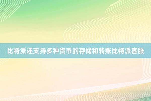 比特派还支持多种货币的存储和转账比特派客服