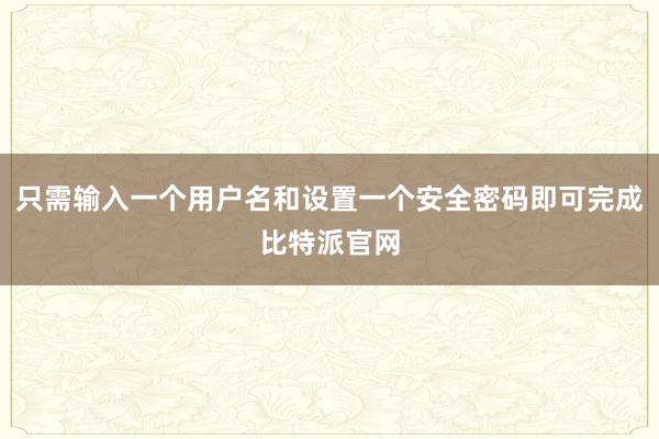 只需输入一个用户名和设置一个安全密码即可完成比特派官网