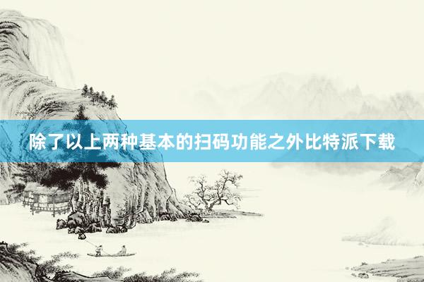 除了以上两种基本的扫码功能之外比特派下载