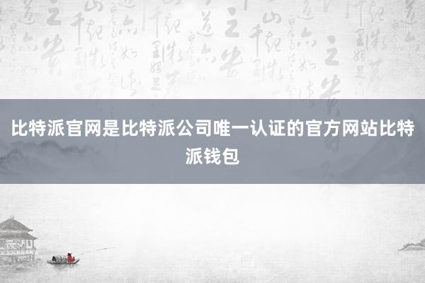 比特派官网是比特派公司唯一认证的官方网站比特派钱包