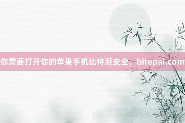 你需要打开你的苹果手机比特派安全，bitepai.com