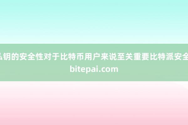 私钥的安全性对于比特币用户来说至关重要比特派安全，bitepai.com